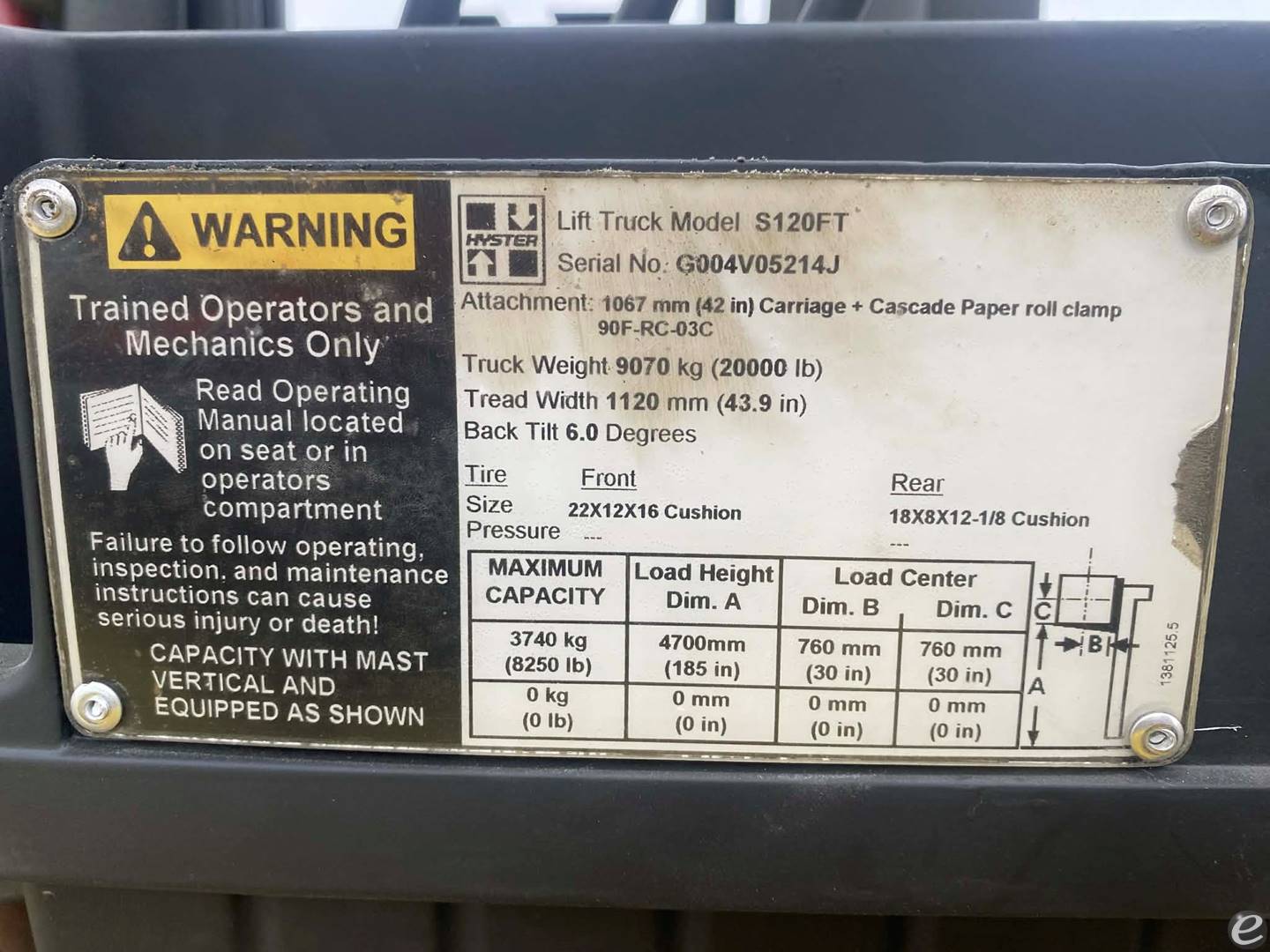2011 Hyster S120FT