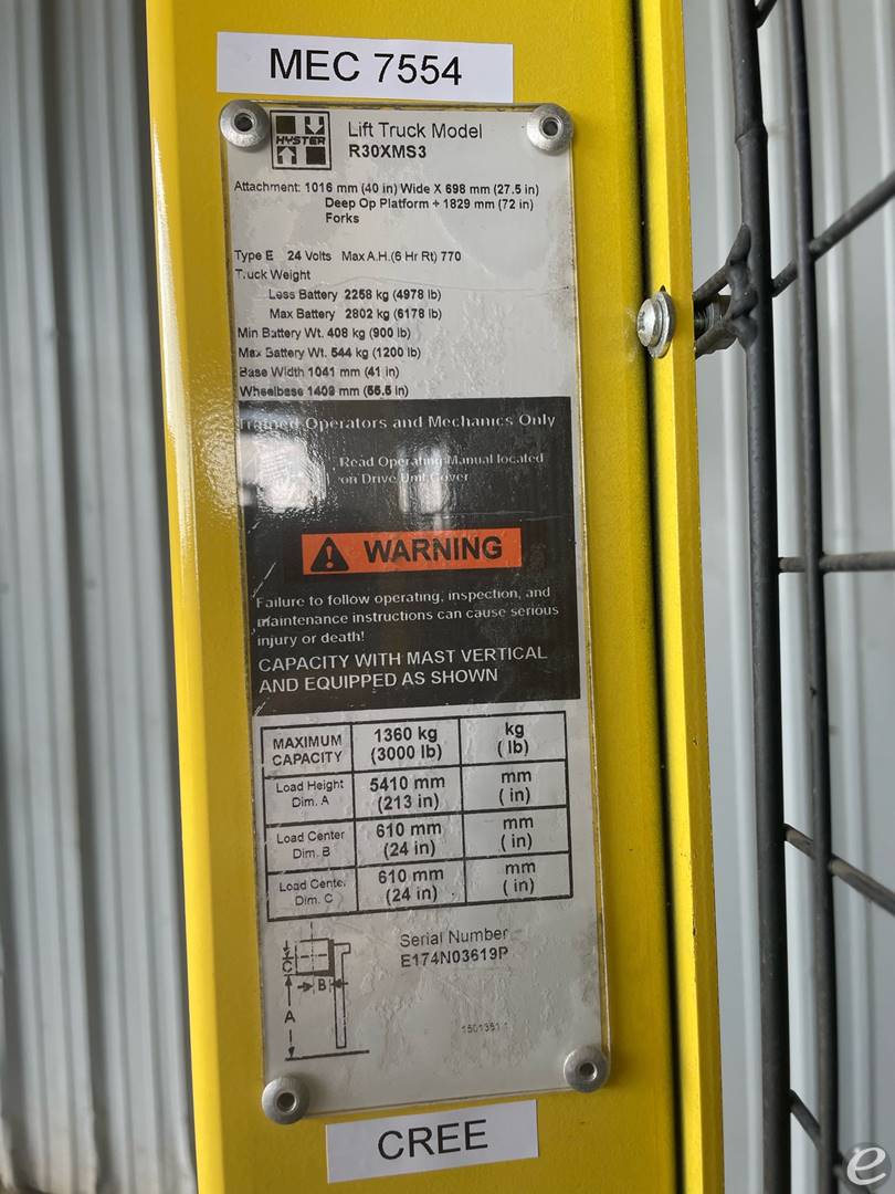 2016 Hyster R30XMS3