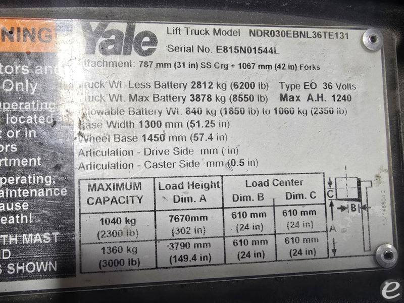 2013 Yale NDR030EB