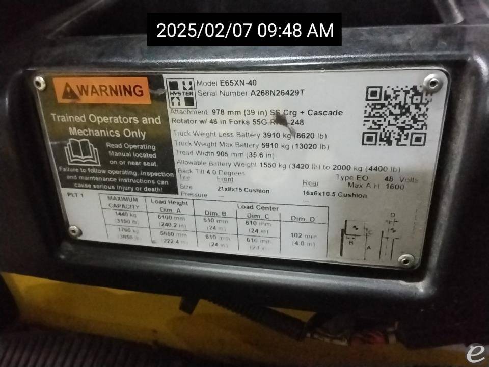 2019 Hyster E65XN