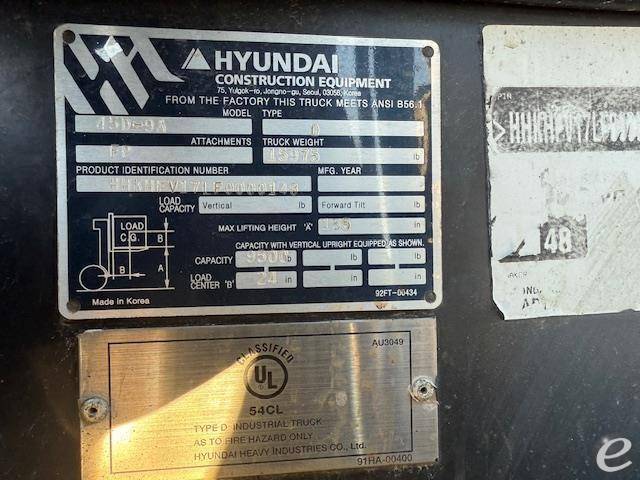 2015 Hyundai 45D-9A Diesel Forklift - 123Forklift