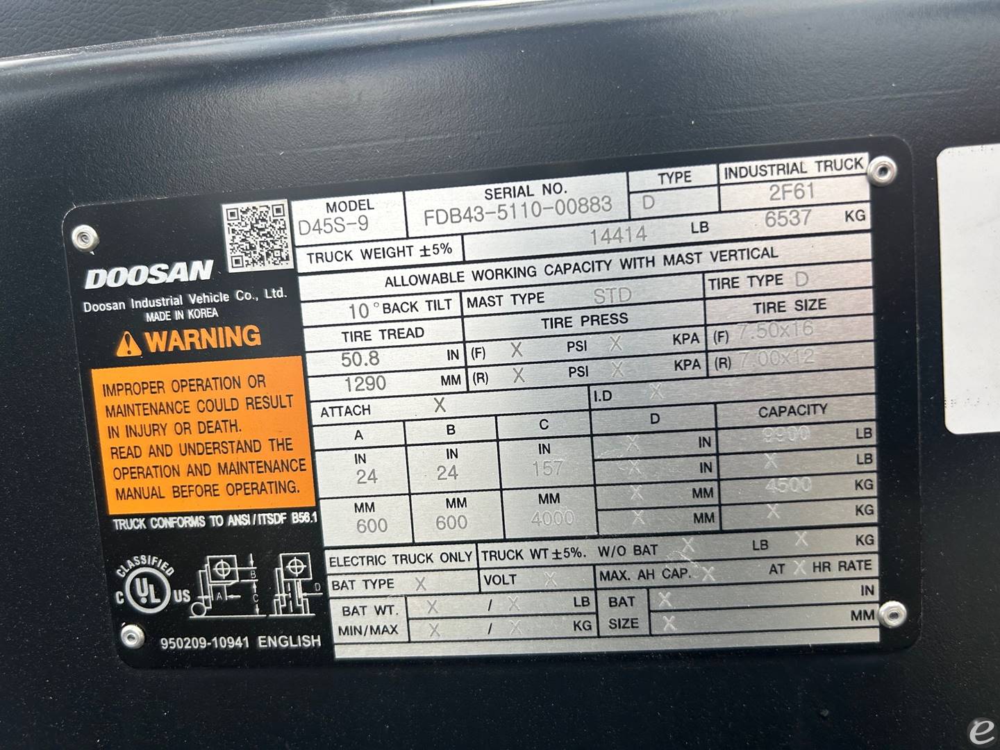 2023 Doosan D45S-9