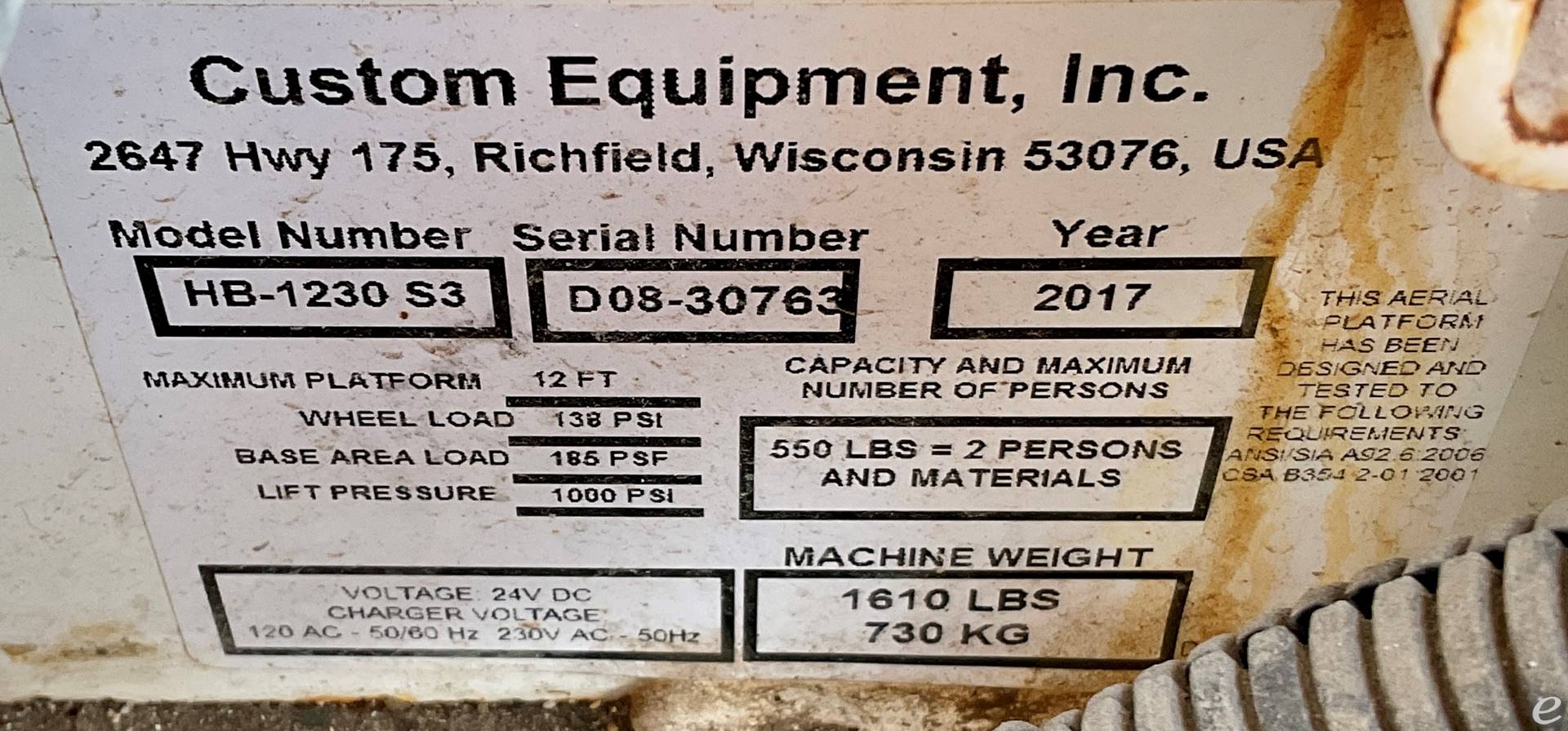 2017 Hy-Brid Lifts HB1230S3