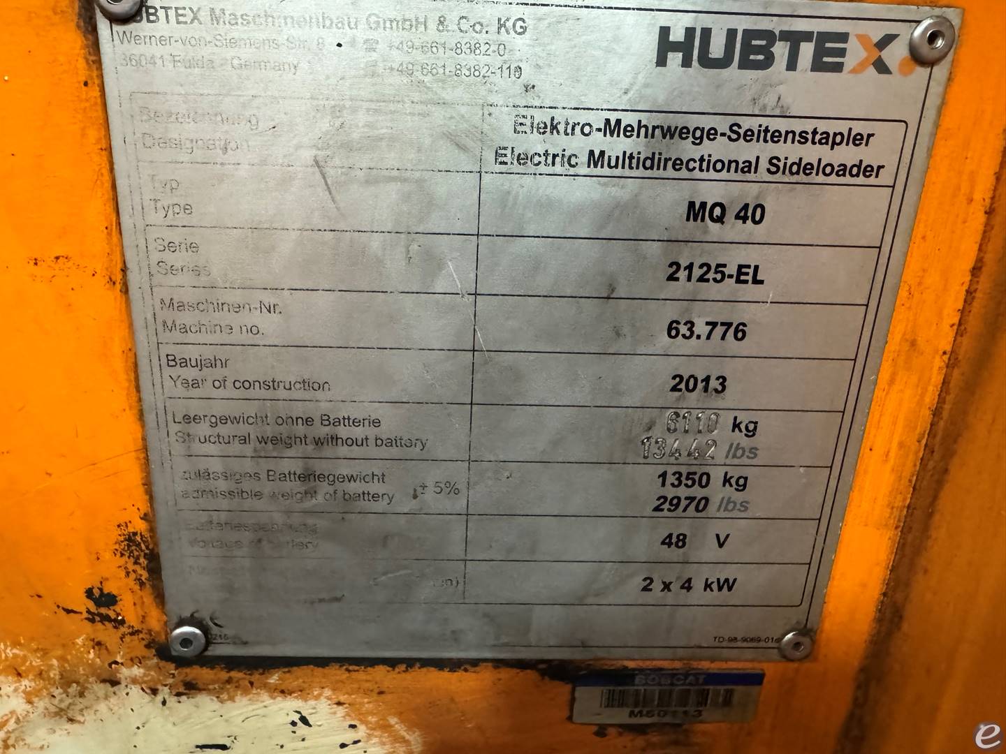 2013 Hubtex MQ40
