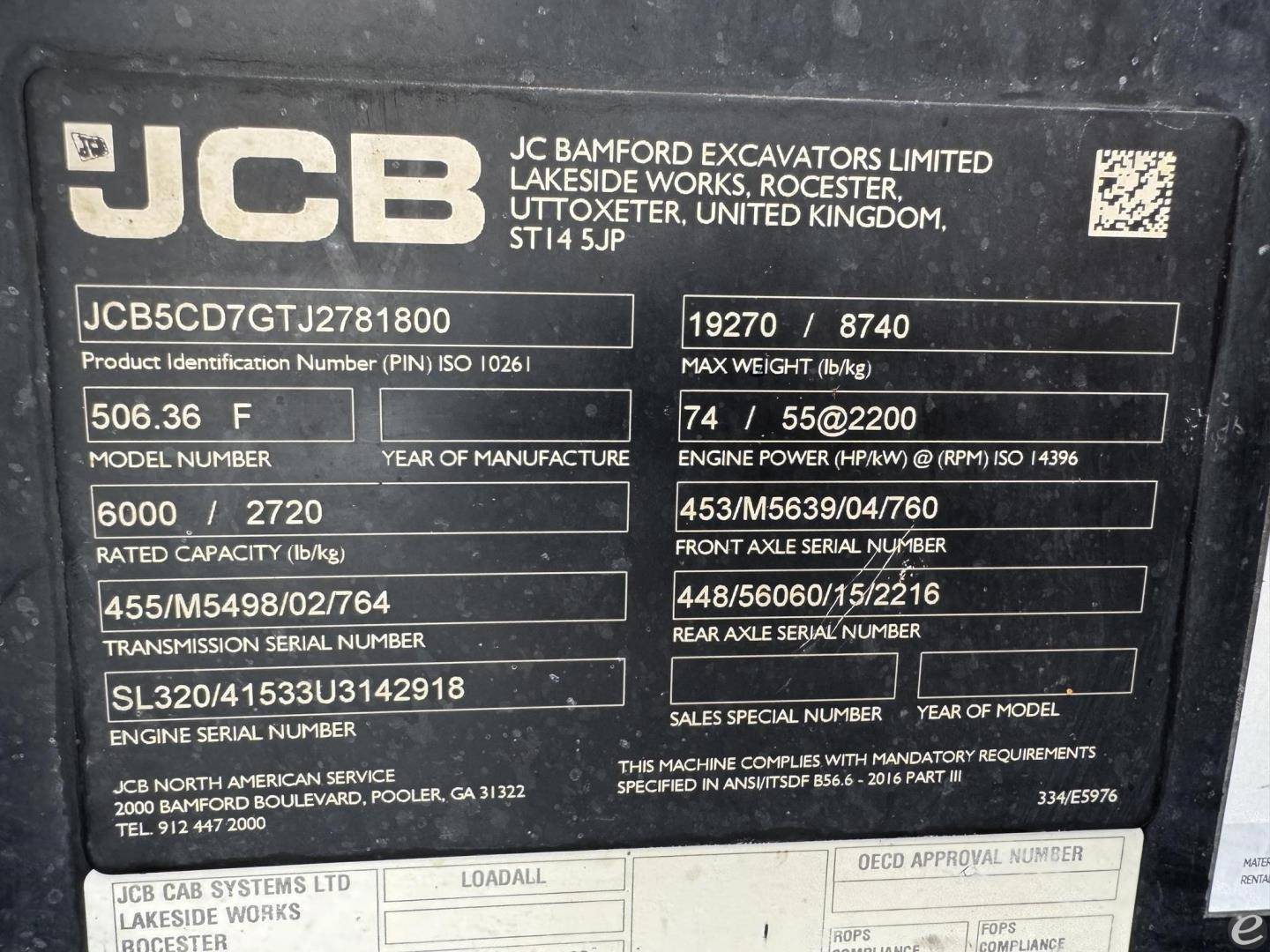 2019 JCB 506-36