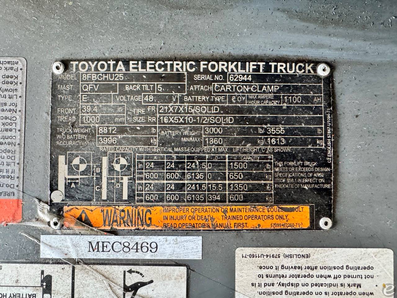 2016 Toyota 8FBCHU25