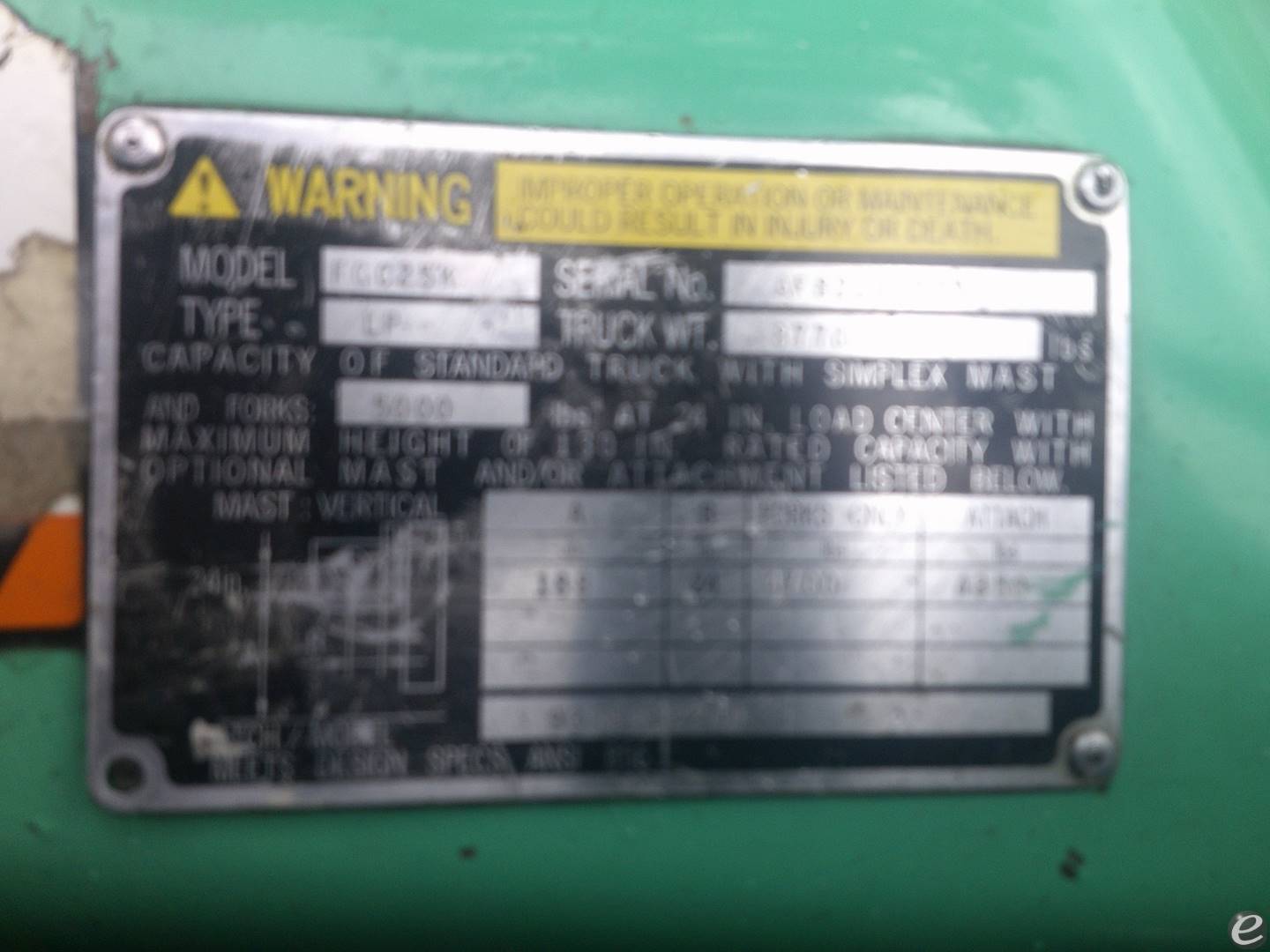 2002 Mitsubishi FGC25K