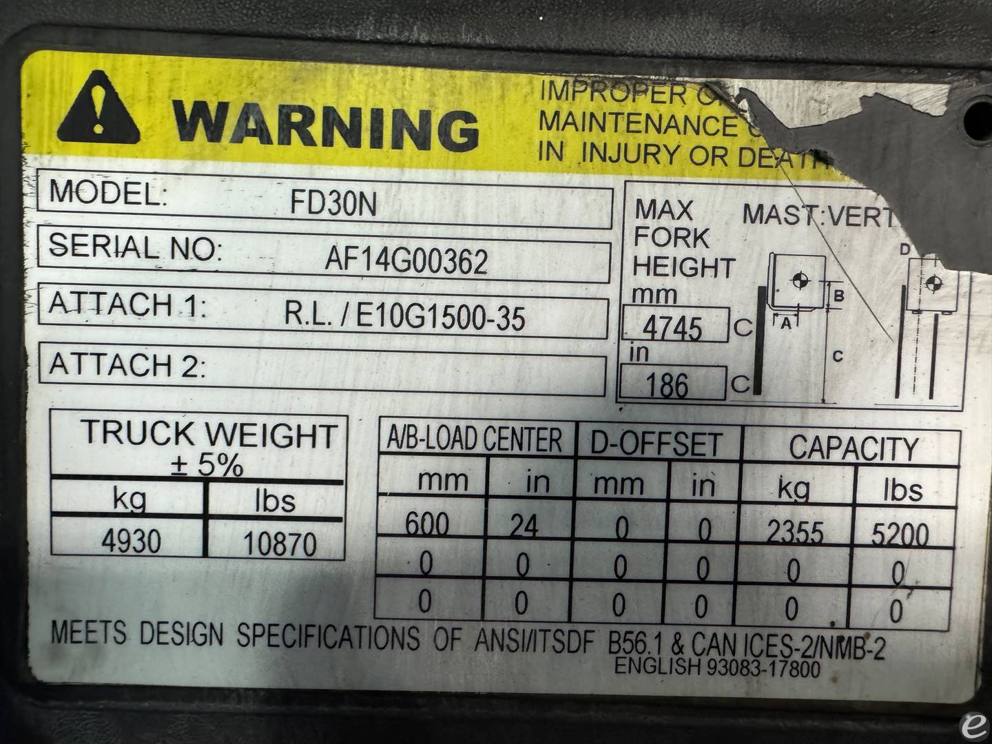 2018 Mitsubishi FD30N