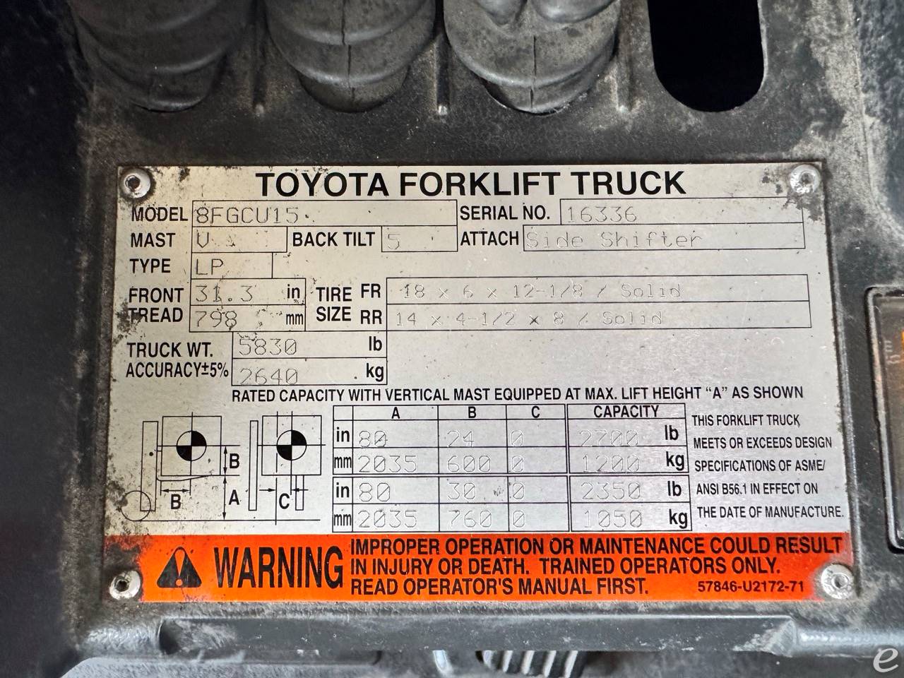 2011 Toyota 8FGCU15