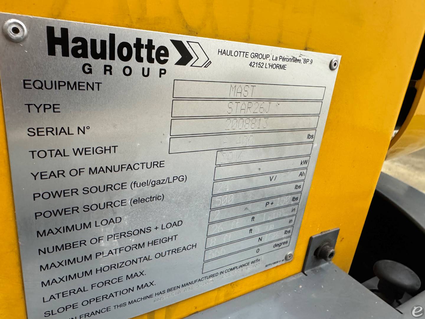 2016 Haulotte Group Star 26J