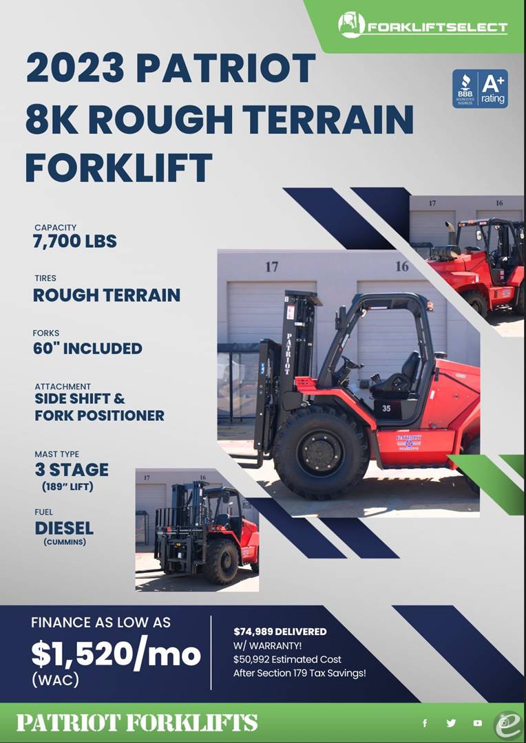 2023 Diesel Patriot FD35RT4 Rough Terrain (Vertical Mast)