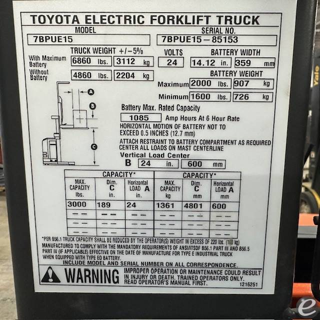 2018 Toyota 7BPUE15