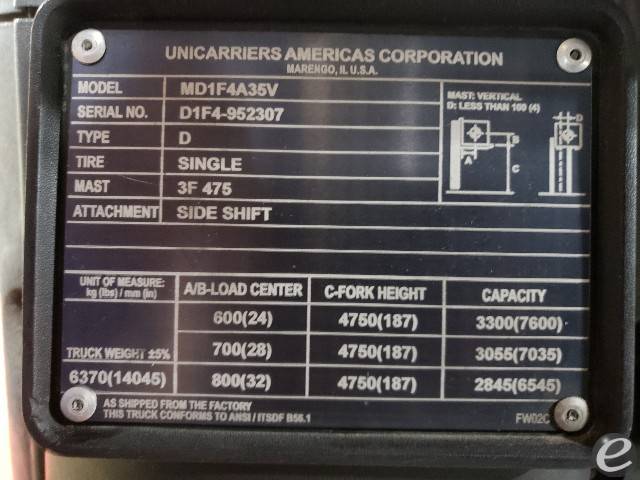 2014 Unicarriers MD1F4A35V
