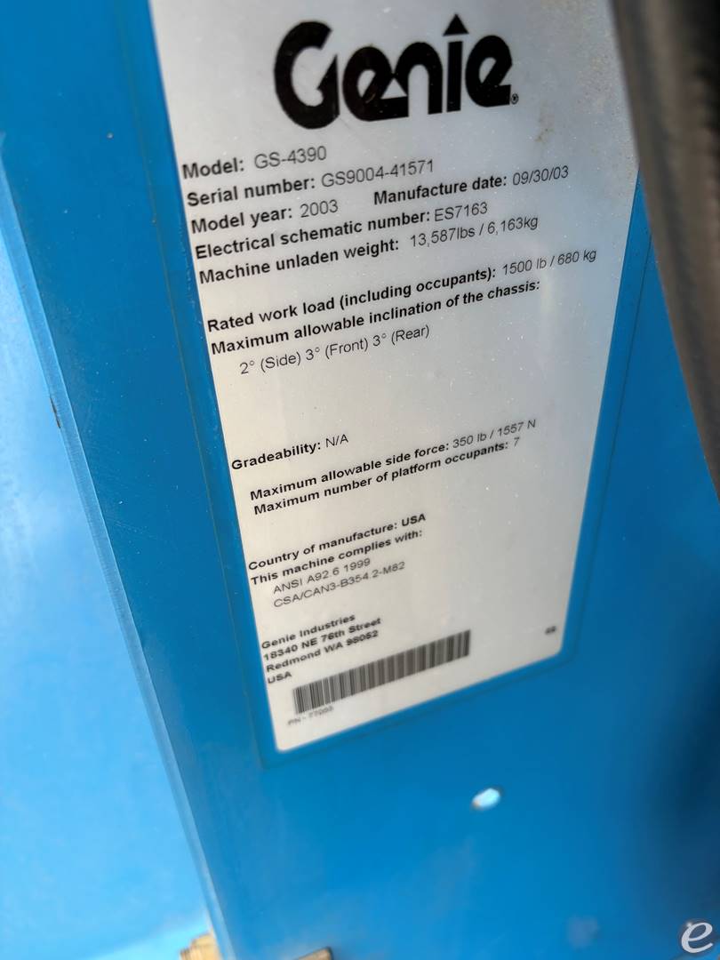 2003 Genie GS4390
