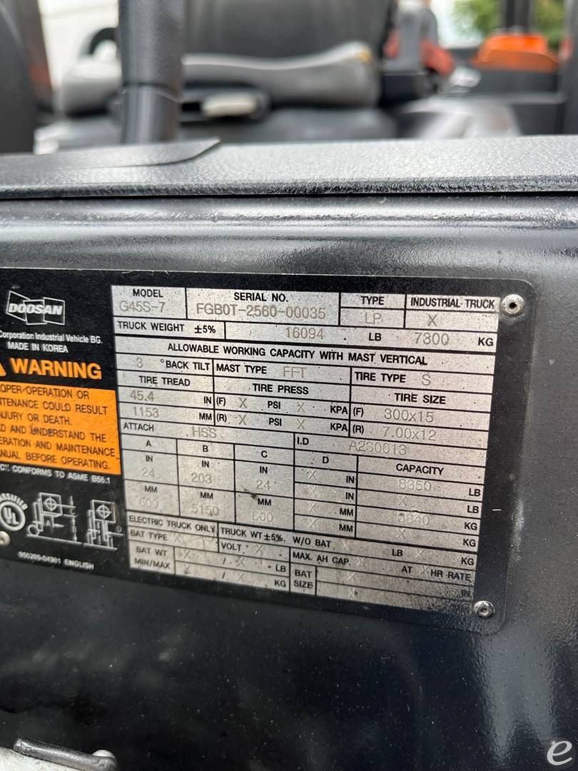 2018 Doosan G45S-7