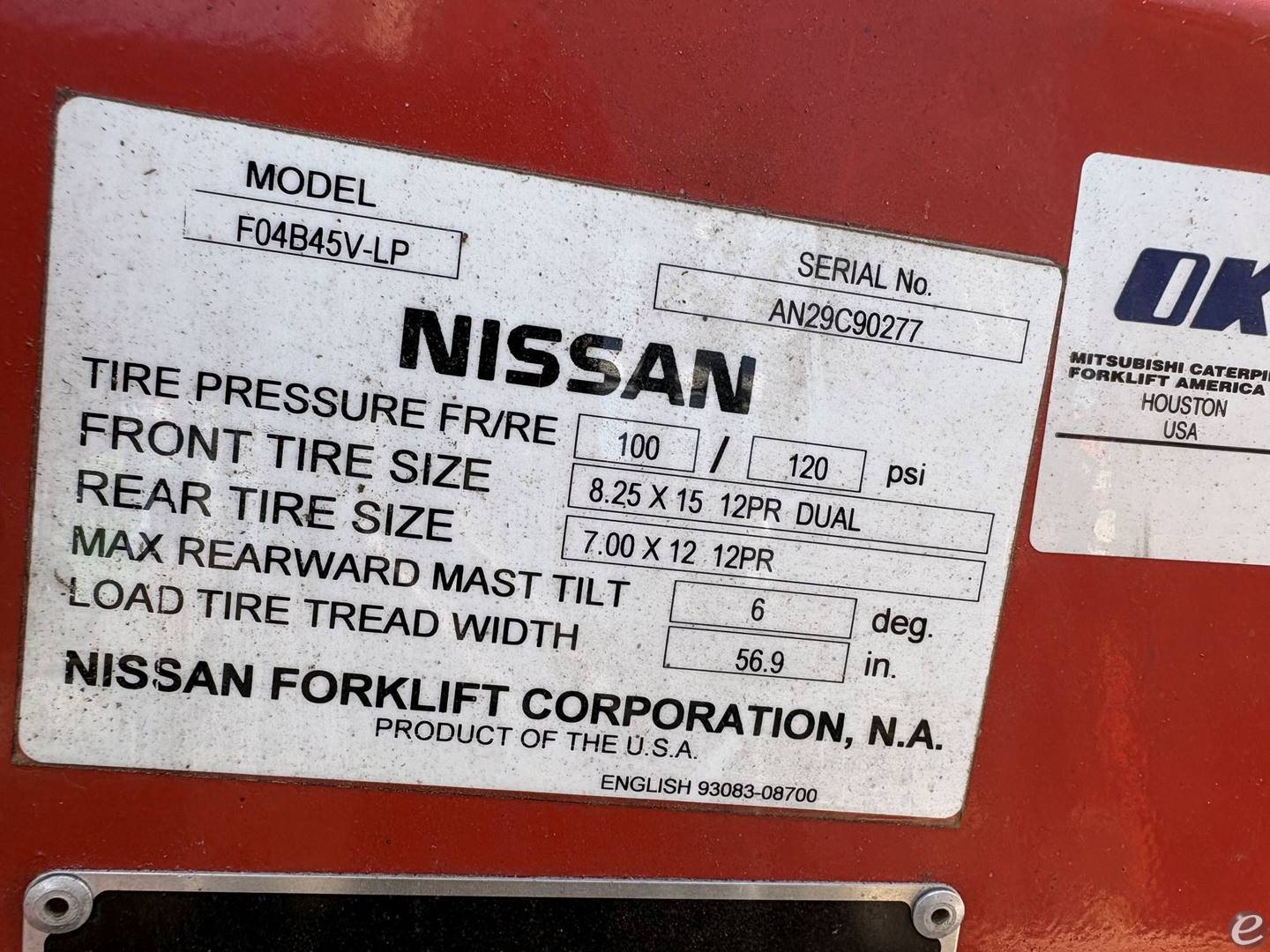 2007 Nissan F04B45V