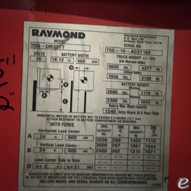 2016 Raymond 750DR32TT