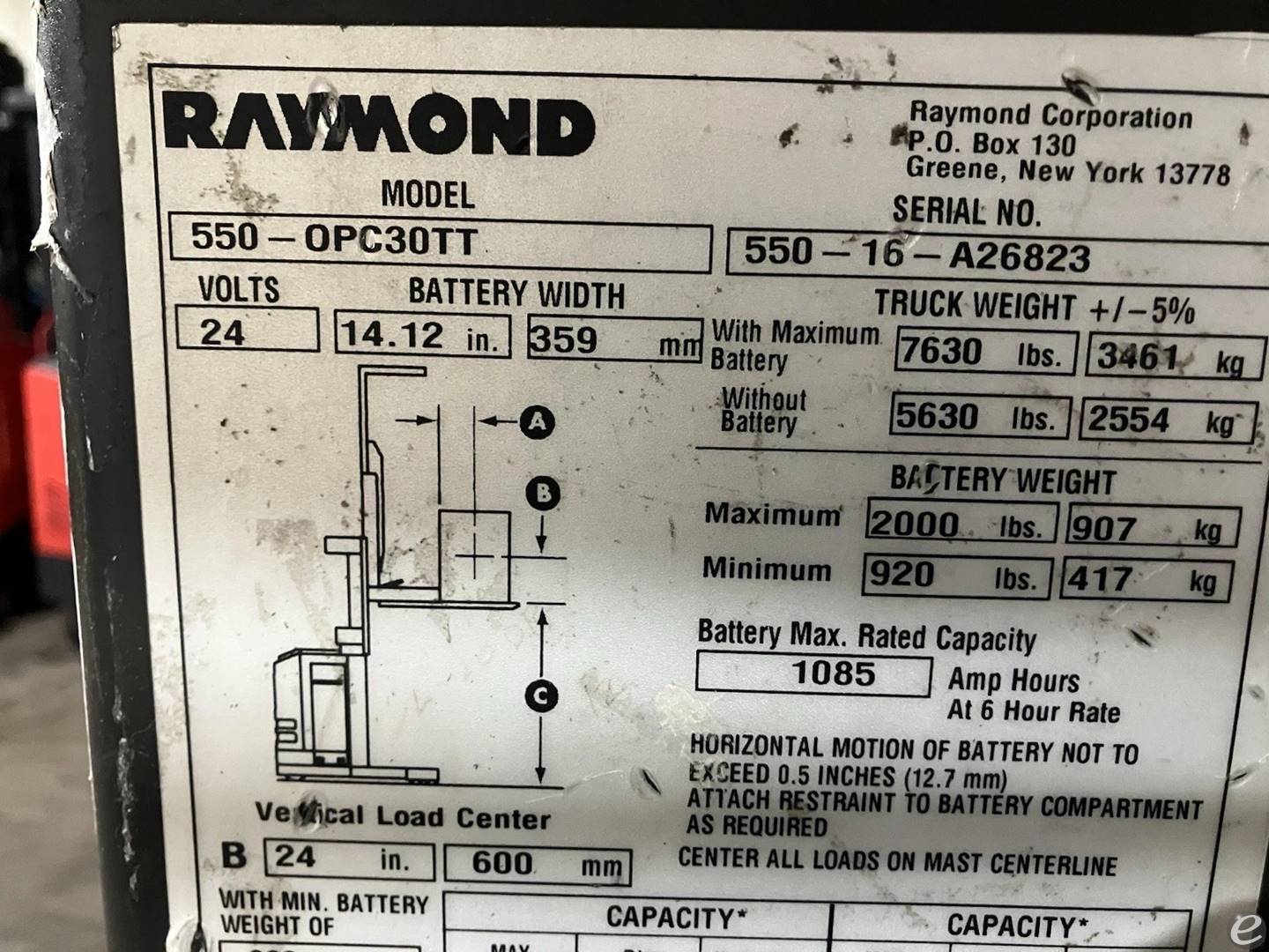 2016 Raymond 550-OPC30TT