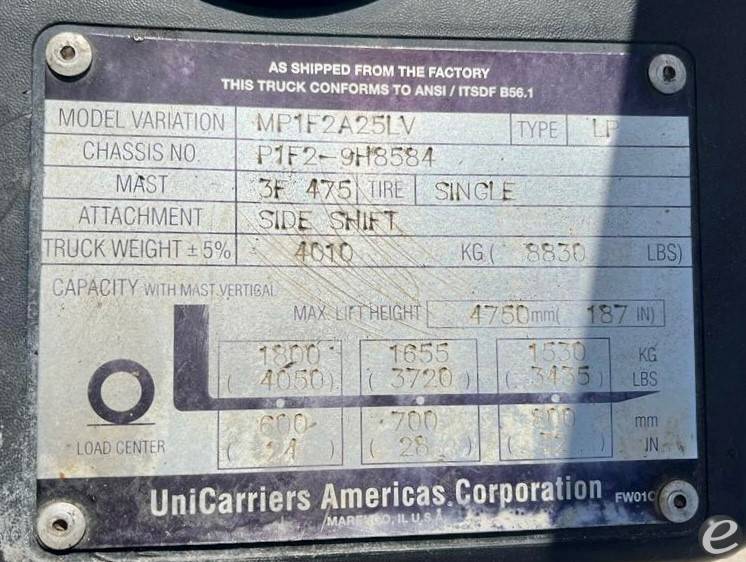 2014 Unicarriers MP1F2A25LV LP Gas Forklift - 123Forklift