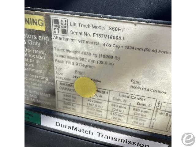 2011 Hyster S60FT LP Gas Forklift - 123Forklift