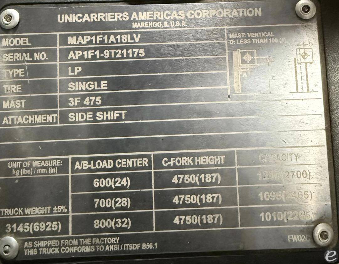 2020 Unicarriers AF35
