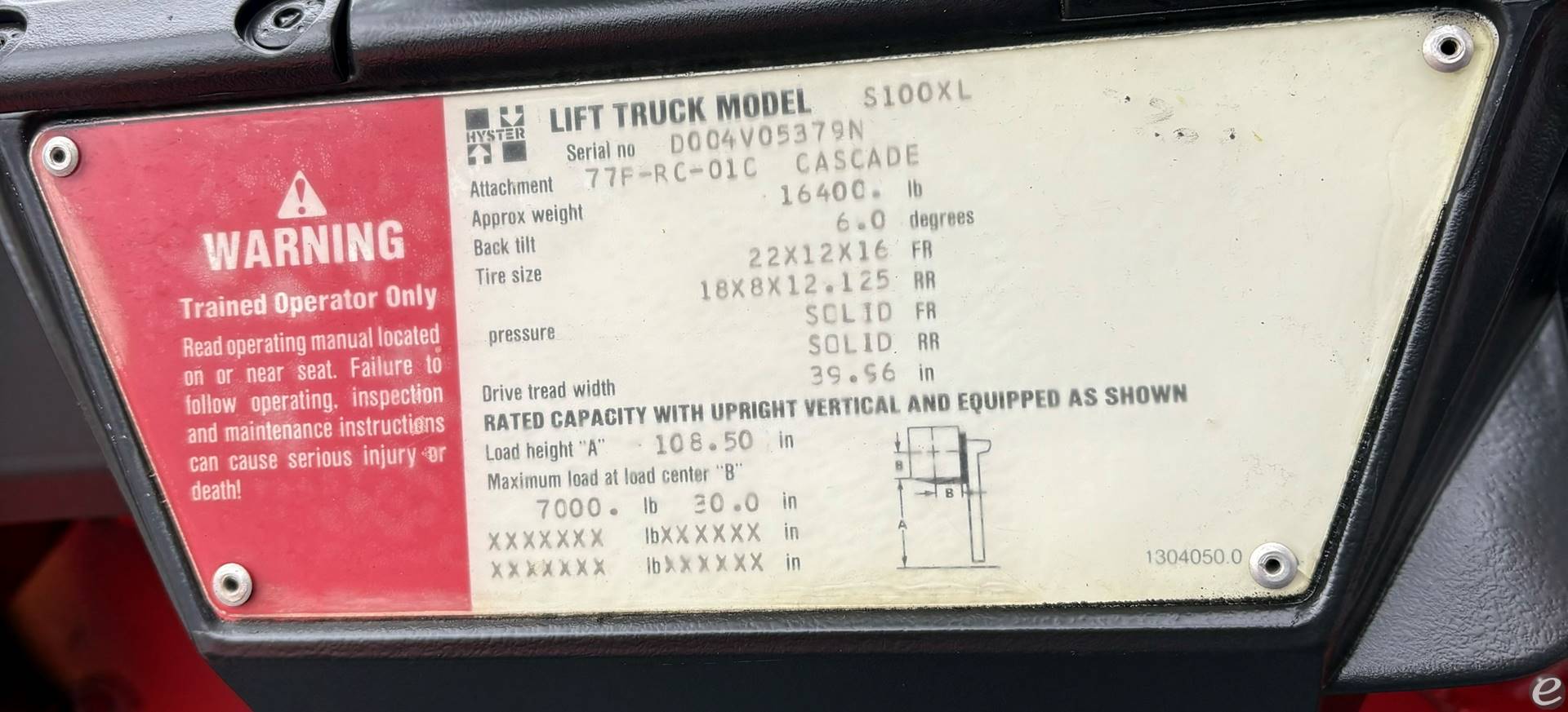 1994 Hyster S100XL