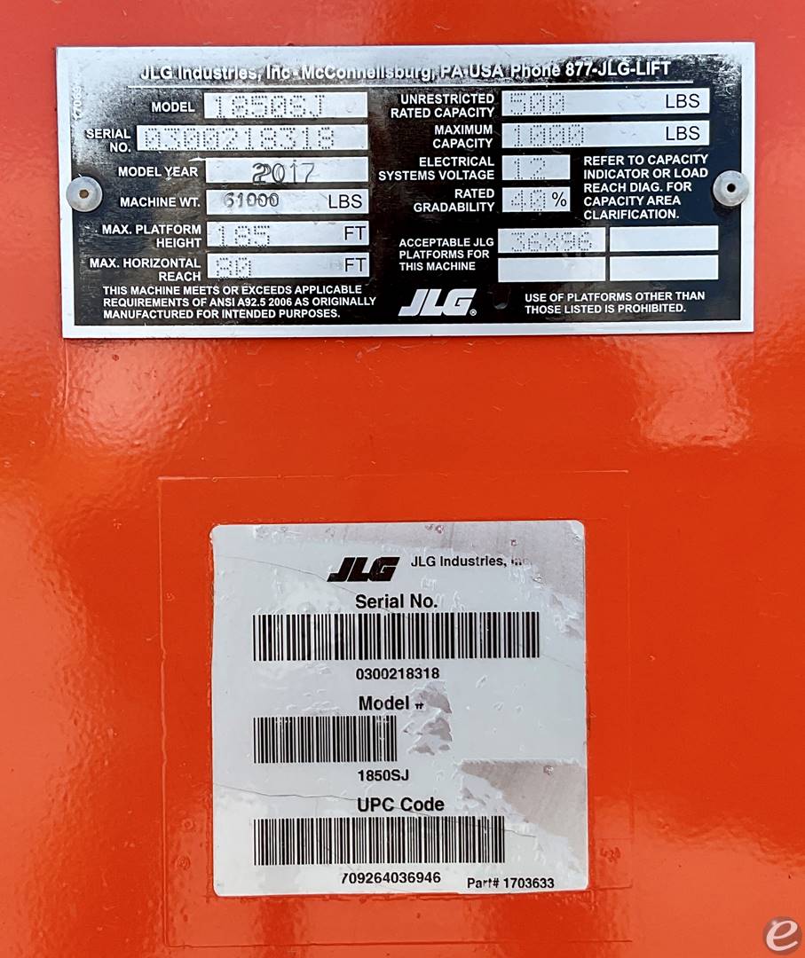 2017 JLG 1850SJP
