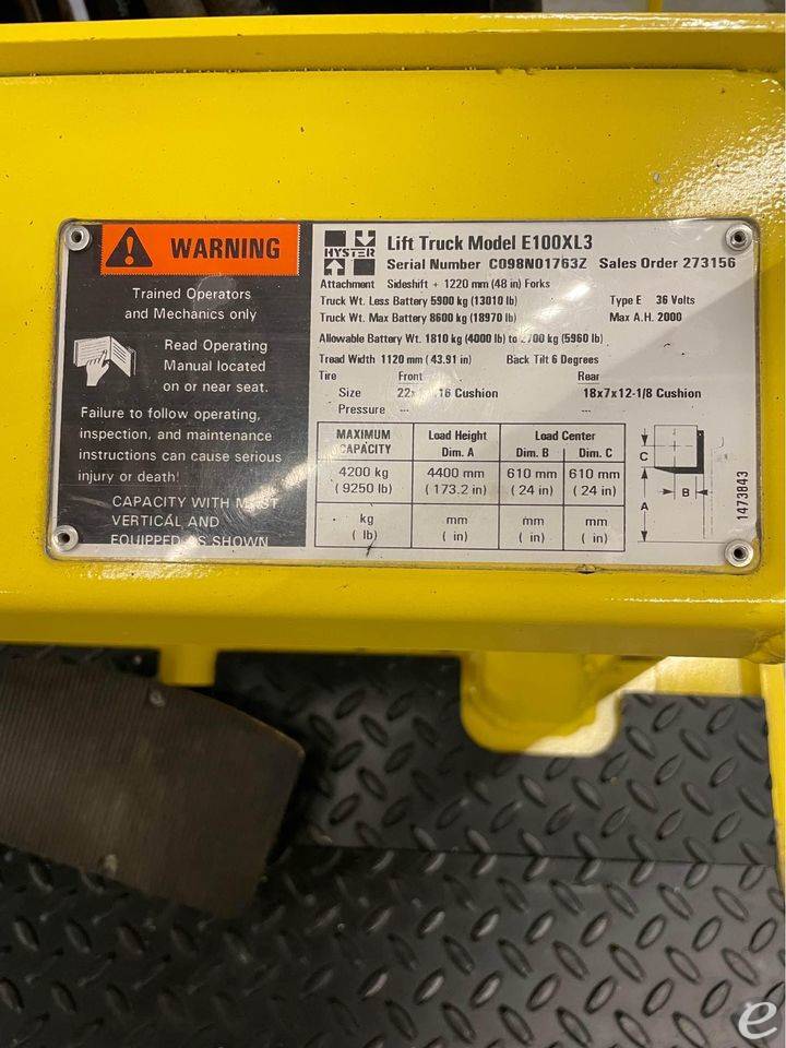 2002 Hyster E100XL3