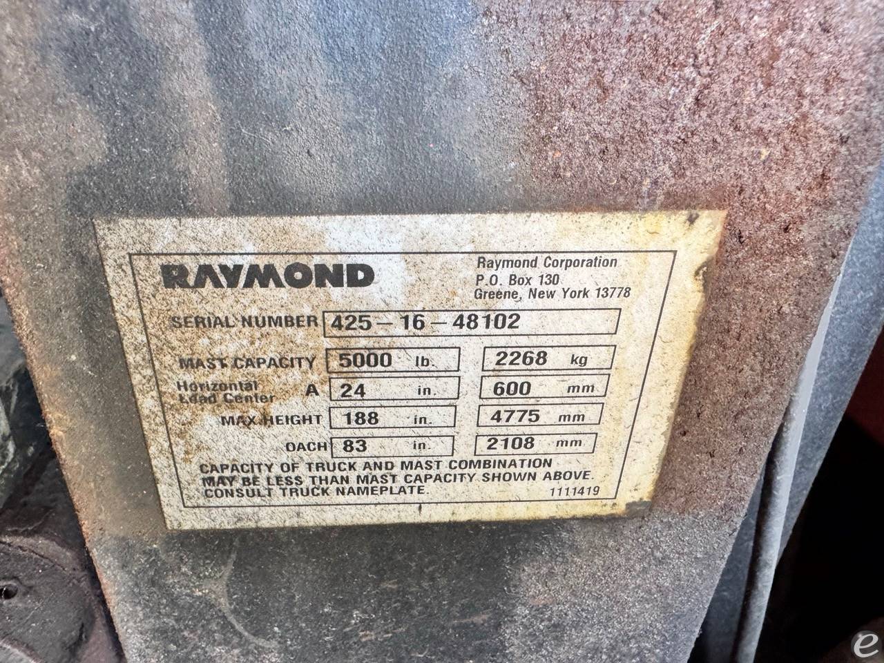 2016 Raymond 425-C40TT