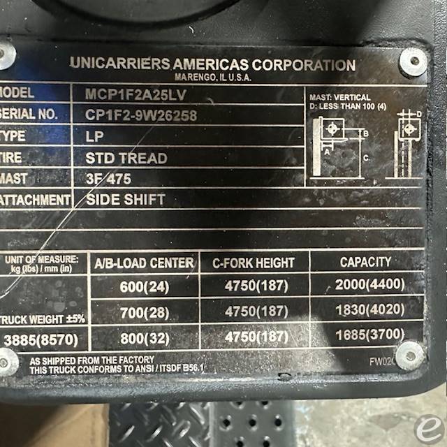 2018 Unicarriers CF50LP