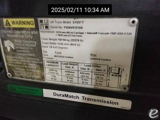 2012 Hyster S155FT LP Gas Forklift - 123Forklift