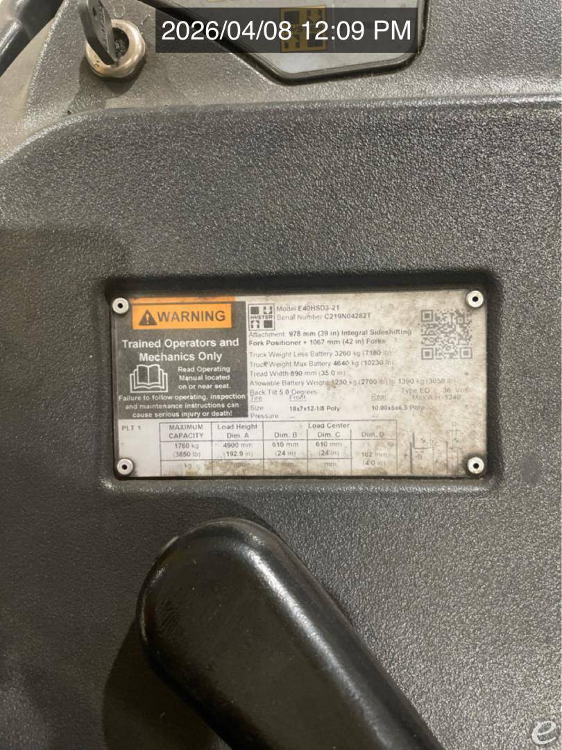 2019 Hyster E40HSD3