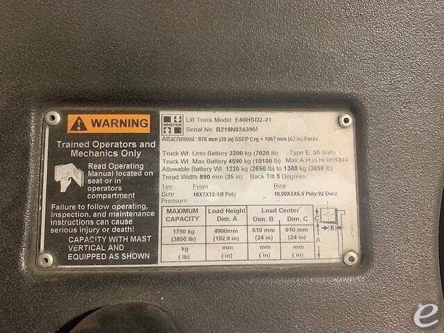 2014 Hyster E40HSD2 Electric Forklift - 123Forklift