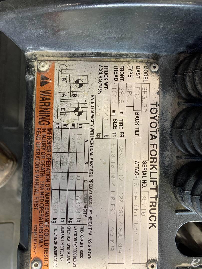 2013 Toyota 8FGU32 LP Gas Forklift - 123Forklift