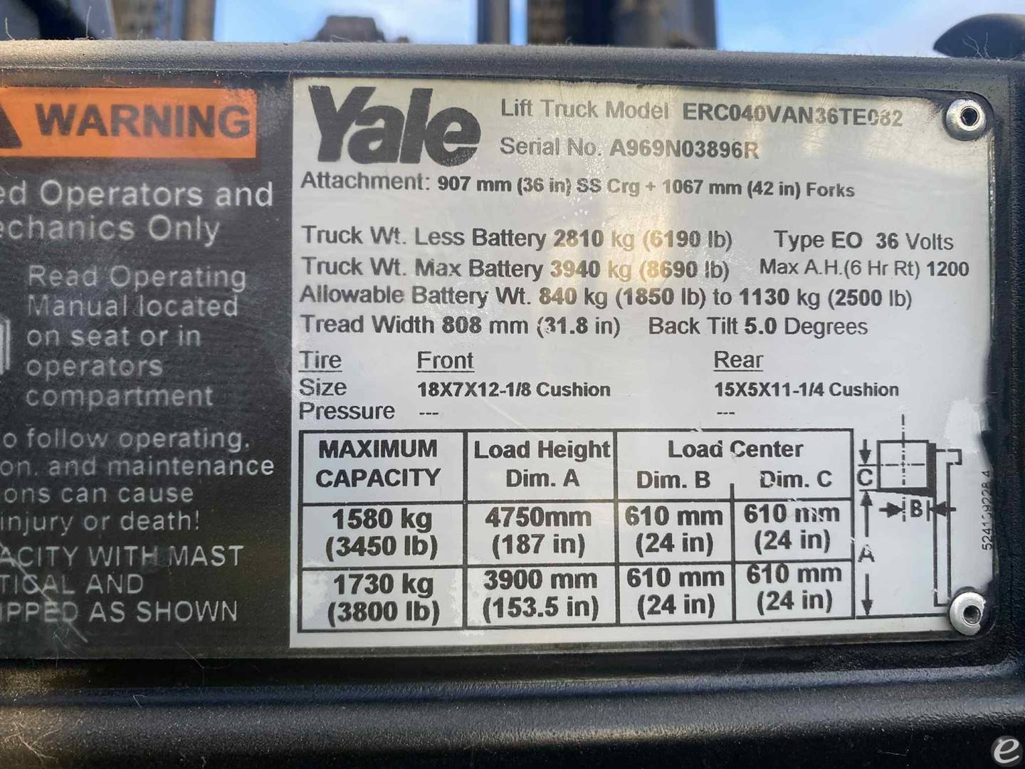 2017 Yale ERC-040VAN