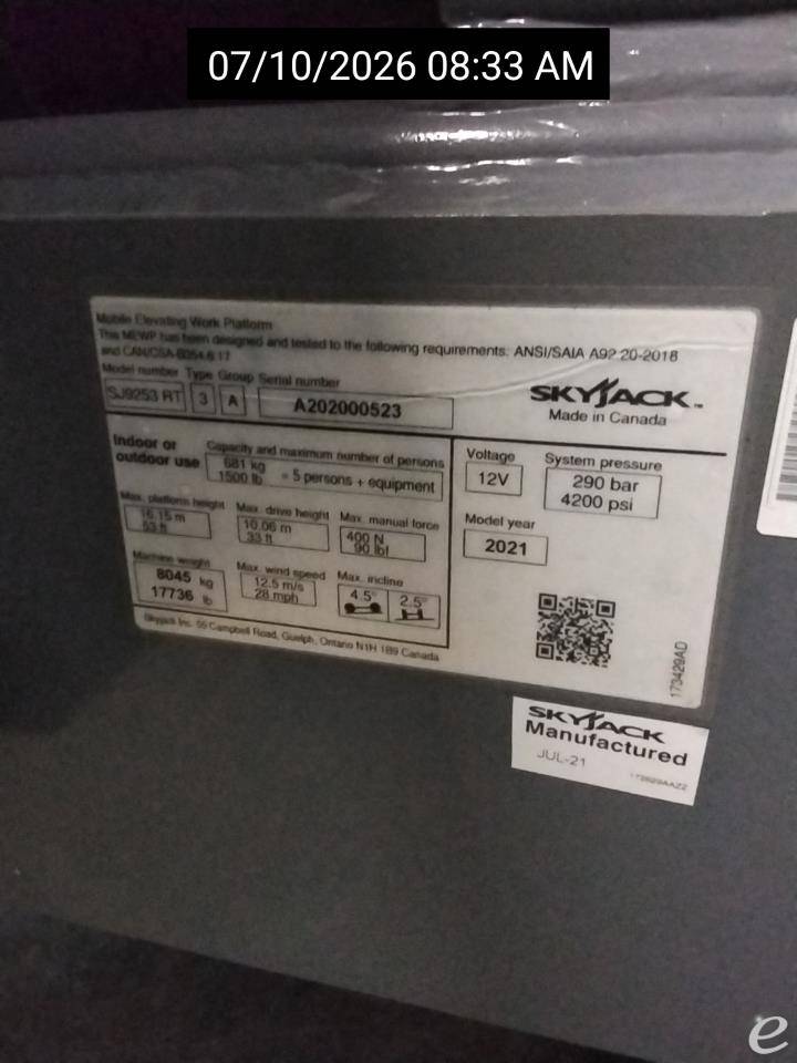 2021 Skyjack SJ-9253
