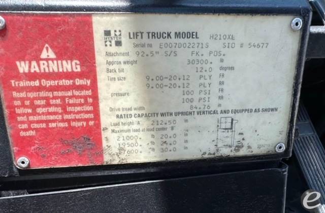 1995 Hyster H210XL