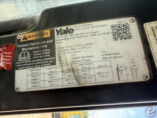 2022 Yale GDP360EF