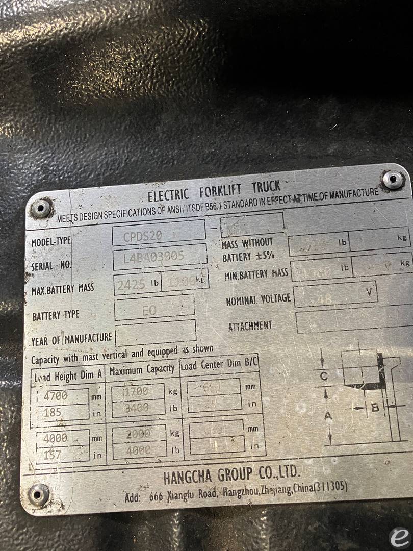 2021 Hangcha FBT20LI