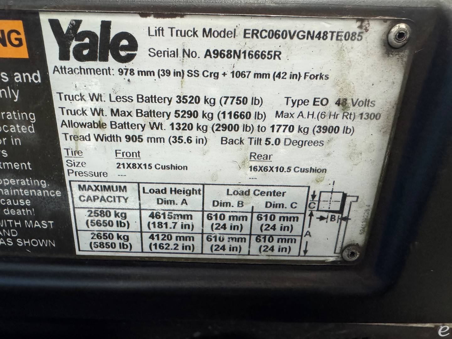 2017 Yale ERC060VG
