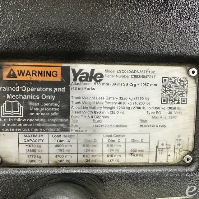 2019 Yale ESC40AD