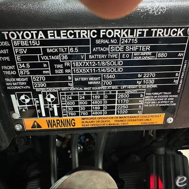 2022 Toyota 8FBE15U
