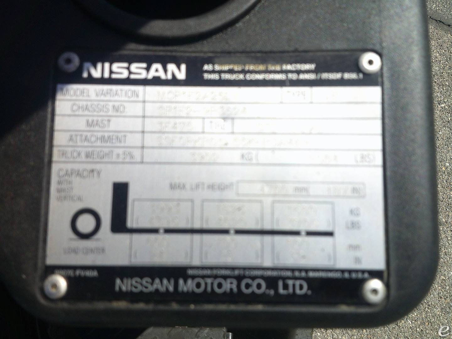 2008 Nissan MCP1F2A25LV