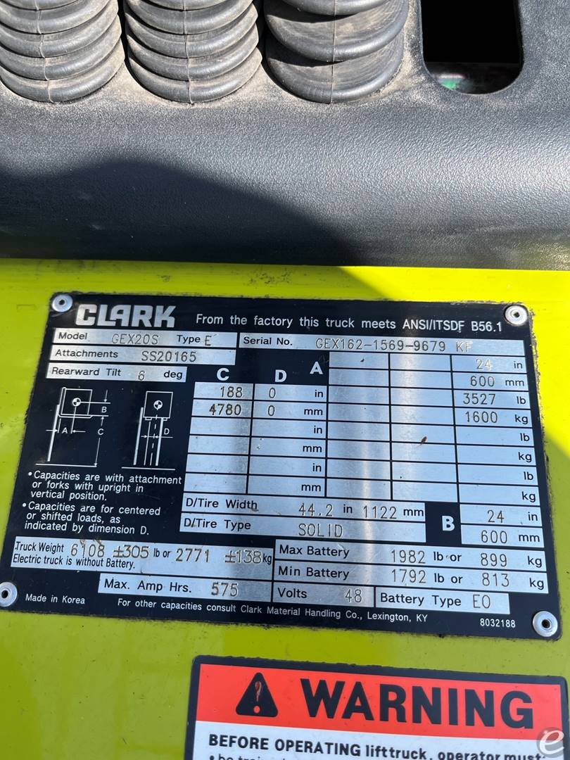 2019 Clark GEX20