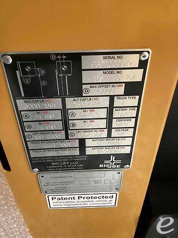 2022 Big Joe PDSR30-157 Electric Forklift - 123Forklift