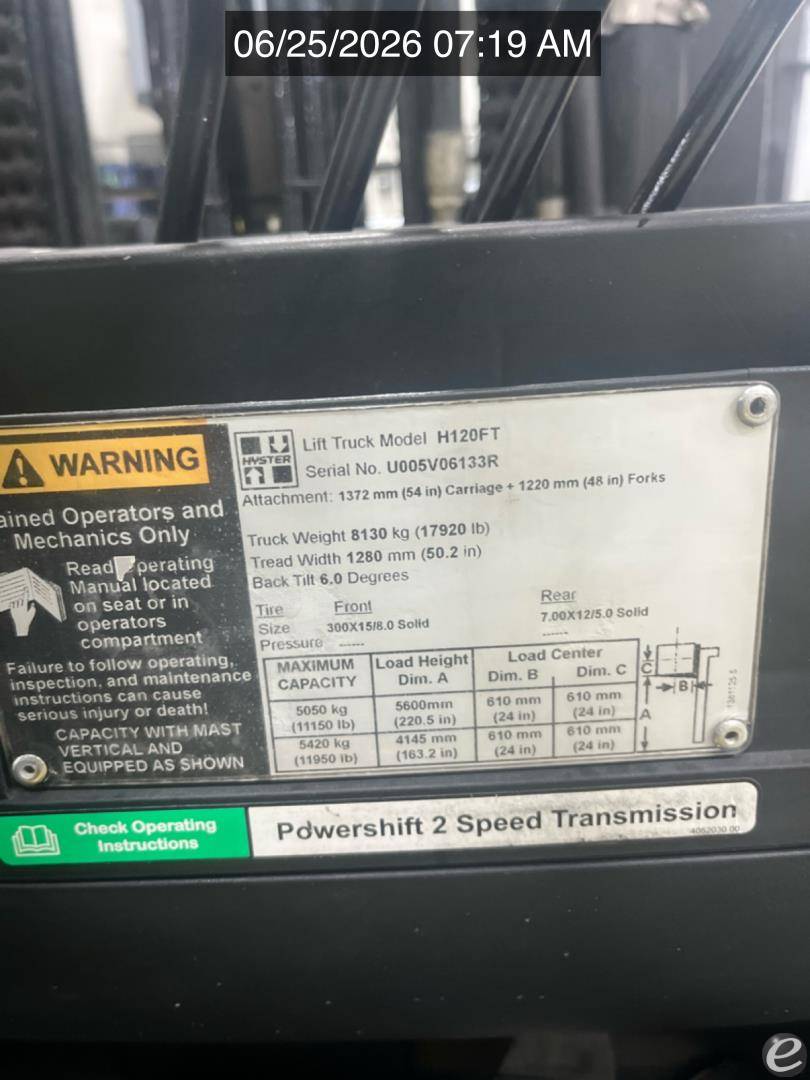 2017 Hyster H120FT