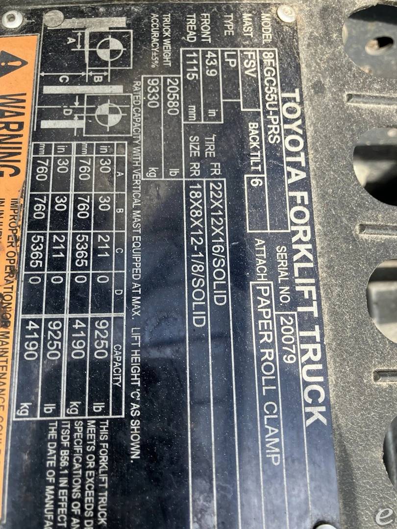 2020 Toyota 8FGC55U-PRS