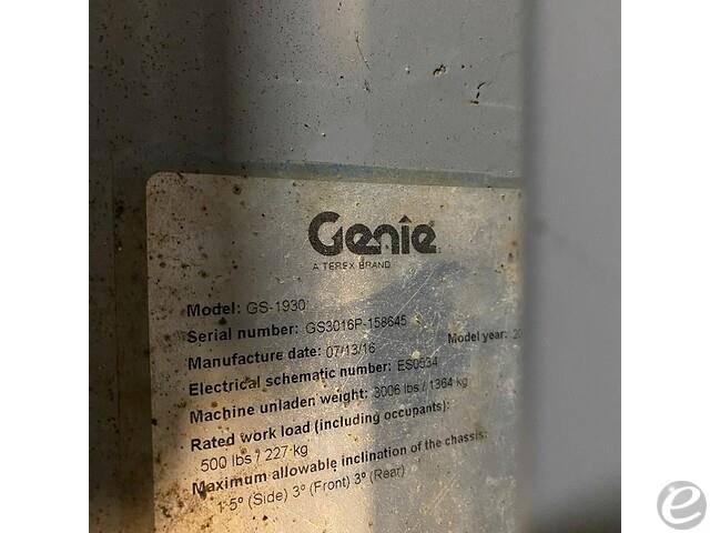 2016 Genie GS-1930 Electric Scissor Lift - 123Forklift