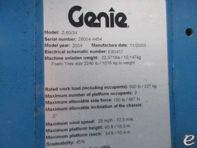 2004 Genie Z60/34