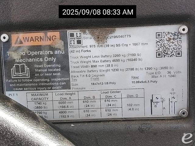 2018 Hyster E40HSD3